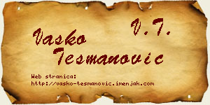 Vasko Tešmanović vizit kartica